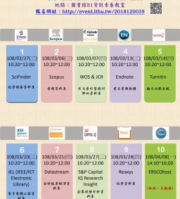 【 研究報告與你同行】107-2資料庫利用教育系列課程