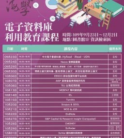 109學年第一學期電子資料庫利用教育課程