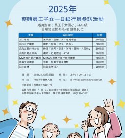 【活動公告】永豐銀行-一日銀行員活動邀約
