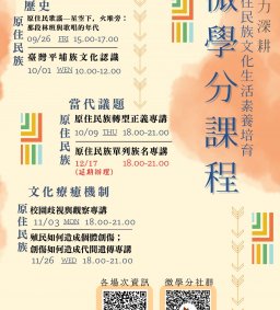 原住民族文化生活素養培育微學分課程(此處限教職員報名)