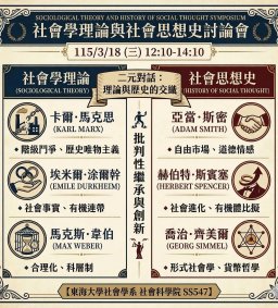 【教師增能工作坊】社會學理論與社會思想史討論會