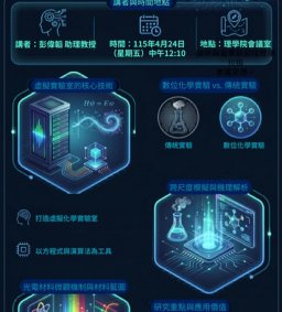 理學院科學午茶活動-虛擬化學實驗室:藉由超級電腦探索光電材料的性質與機制
