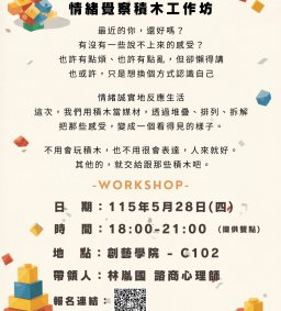 玩出療癒力〈 情緒覺察積木工作坊〉