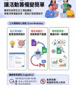 【勵學生與學生志工增能講座】數位小幫手養成記：用Google AI讓活動籌備變簡單