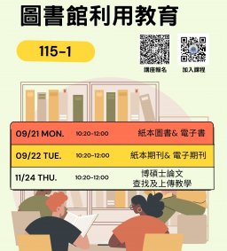 【圖書館活動】115-1 圖書館利用教育